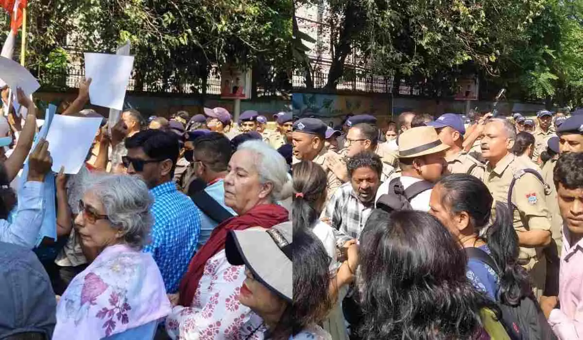 SIR पर दून में पुलिस और प्रदर्शनकारियों के बीच तीखी भिड़ंत, बिना ज्ञापन दिए कई को हिरासत में लिया